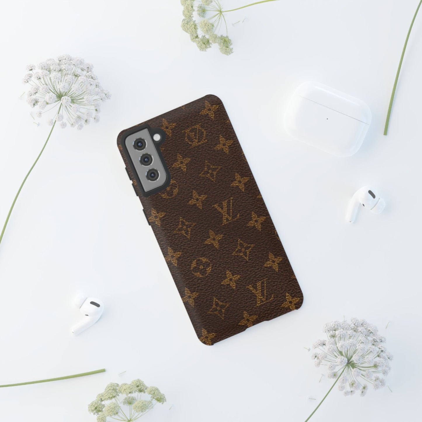LV Designer Phone Case - Luxury Monogram Pattern