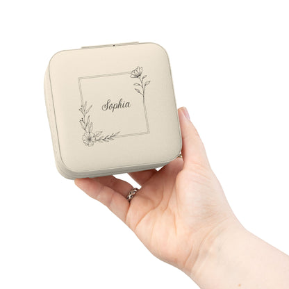 Personalized Name Jewelry Travel Case — Compact Portable Ring & Earring Organizer
