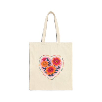 Travel Is My Therapy Canvas Tote — Eco Travel Bag with Beautiful Flowers