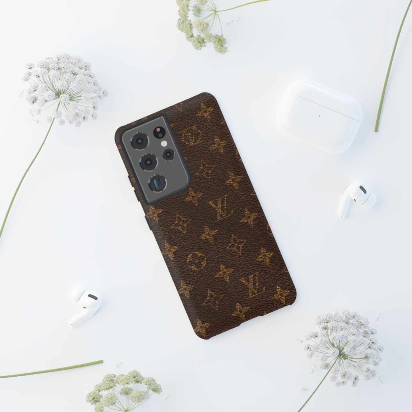 LV Designer Phone Case - Luxury Monogram Pattern