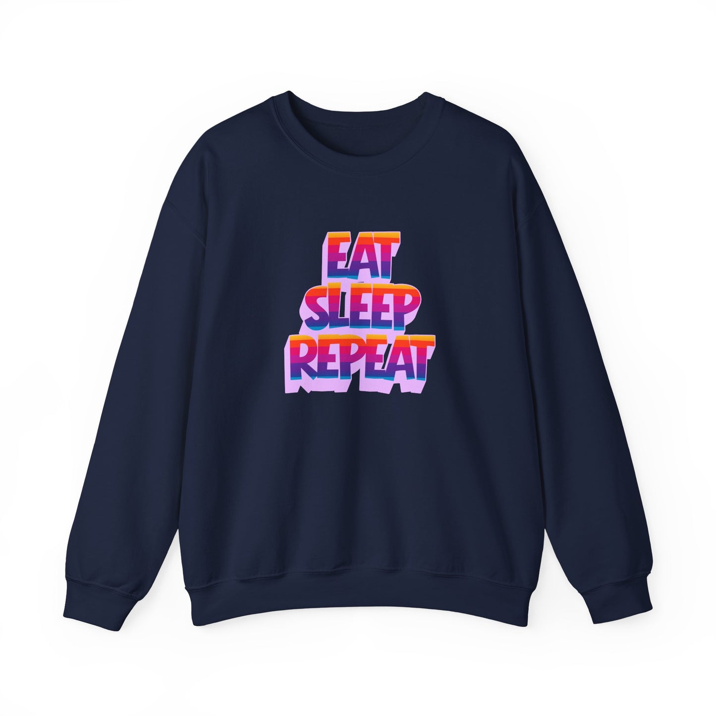 Eat Sleep Repeat Crewneck Sweatshirt — Retro Gradient Graphic Sweatshirt