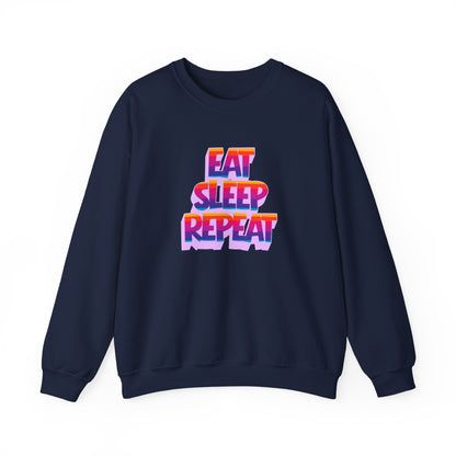 Eat Sleep Repeat Crewneck Sweatshirt — Retro Gradient Graphic Sweatshirt