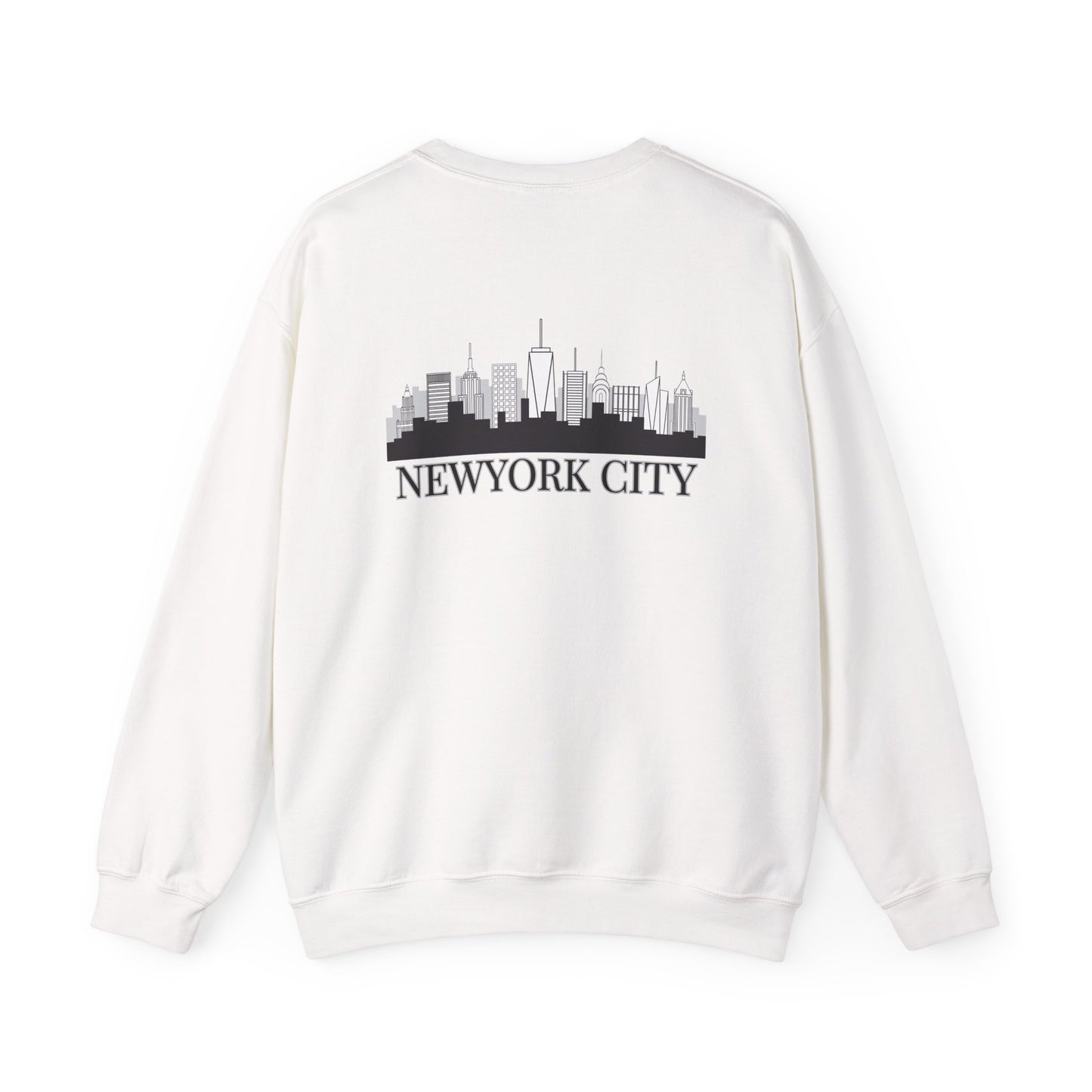 New York City Skyline Crewneck Sweatshirt — Statue of Liberty Chest Graphic