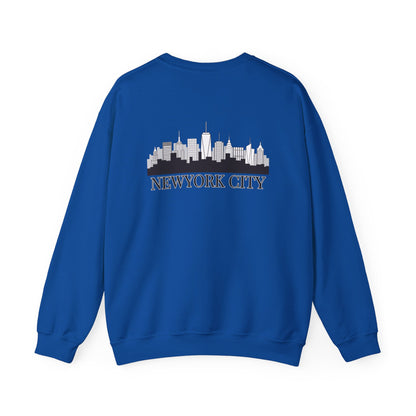 New York City Skyline Crewneck Sweatshirt — Statue of Liberty Chest Graphic