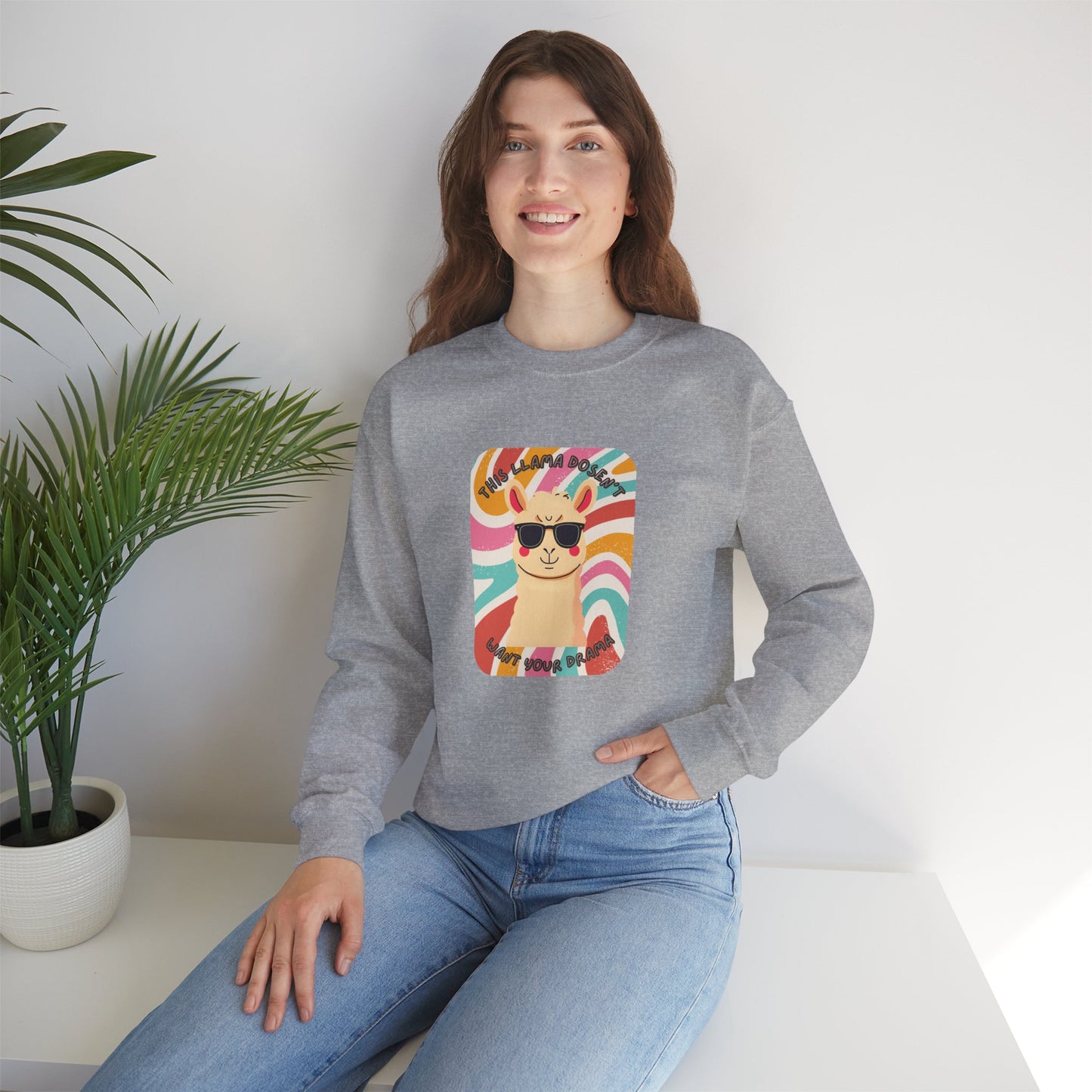 Fun Llama Unisex Graphic Crewneck Sweatshirt