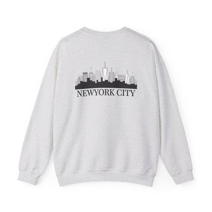 New York City Skyline Crewneck Sweatshirt — Statue of Liberty Chest Graphic