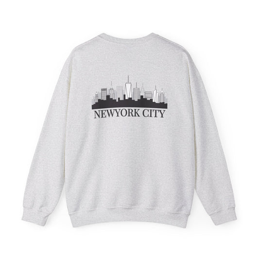 New York City Skyline Crewneck Sweatshirt — Statue of Liberty Chest Graphic
