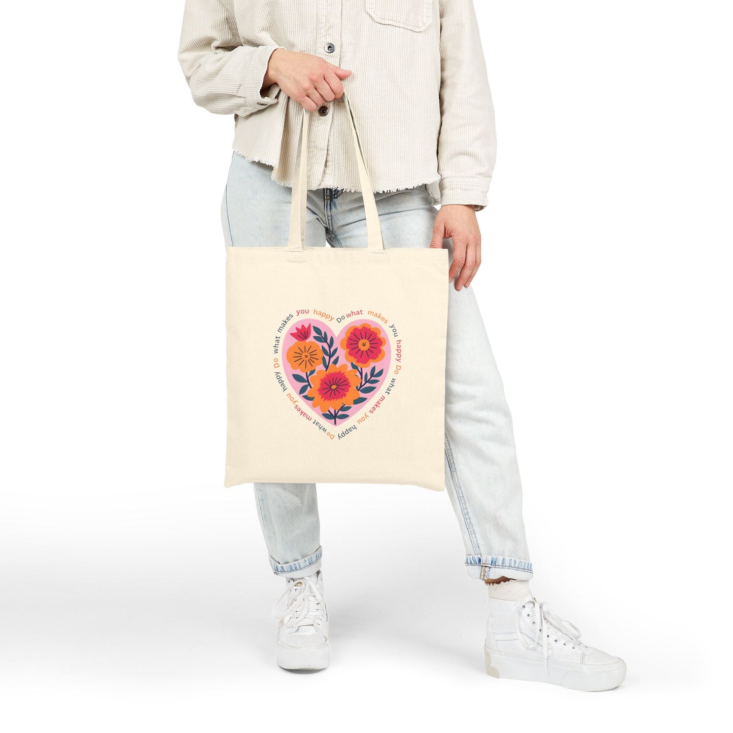 Travel Is My Therapy Canvas Tote — Eco Travel Bag with Beautiful Flowers