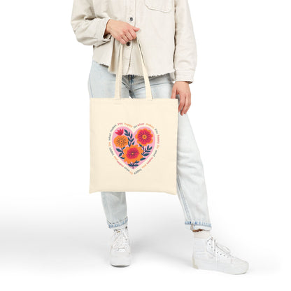 Travel Is My Therapy Canvas Tote — Eco Travel Bag with Beautiful Flowers