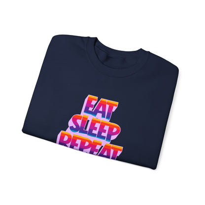 Eat Sleep Repeat Crewneck Sweatshirt — Retro Gradient Graphic Sweatshirt