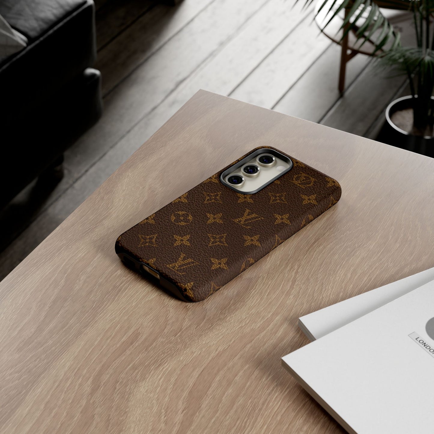 LV Designer Phone Case - Luxury Monogram Pattern