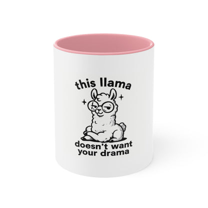 Llama Drama Funny Accent Mug - 11 oz