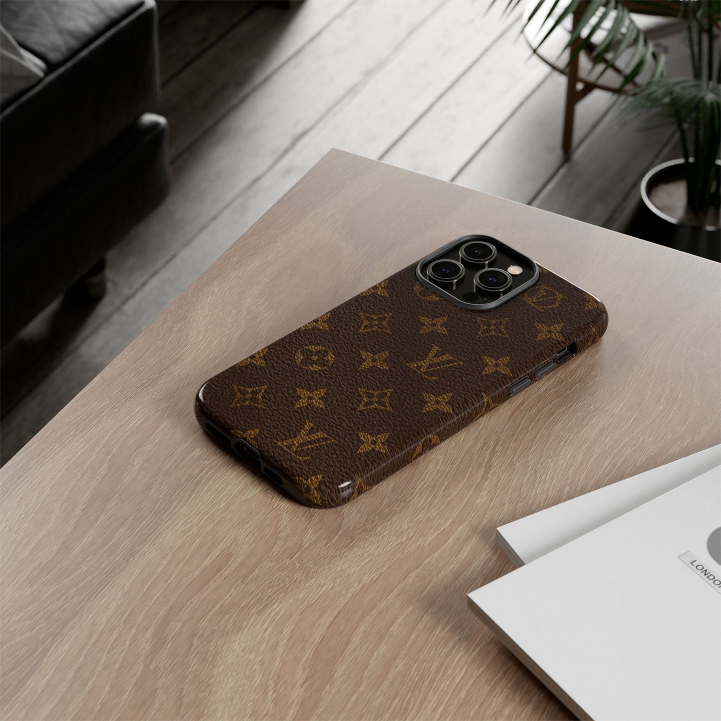 LV Designer Phone Case - Luxury Monogram Pattern