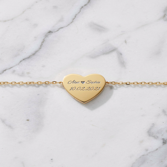Engravable Heart Necklace — Personalized Sterling & Rose Gold Heart Pendant
